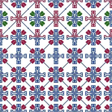 Complex geometric patterns in the style of pixel art. Stock Illustration