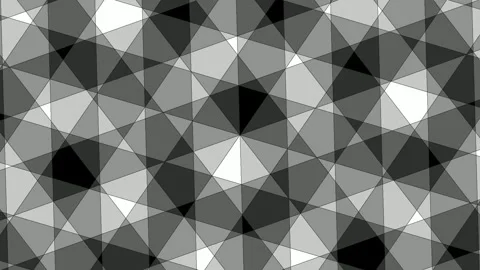 Complex Geometric Polygonal Triangle Mosaic Animation with Monochromatic Видео 340899352