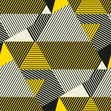 Complex geometric stripes seamless pattern. 库存插图