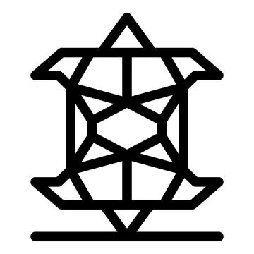 Complex geometric structure balancing on a thin line, engineering and design Stock Illustration