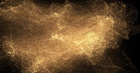 A complex geometric structure of luminous dots and thin lines is smoothly transf Stock Footage 333868234