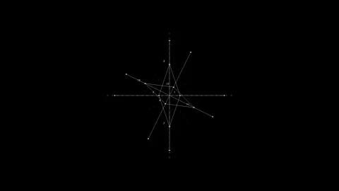 Complex Geometric Tracking Interface with Star Pattern Data Stock Footage 330872400