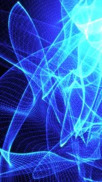 Complex glowing blue wireframe structures forming flowing futuristic digita.. 스톡 일러스트