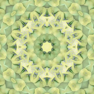 Complex Green 3D Geometric Mandala Pattern Eco Wellness イラスト素材