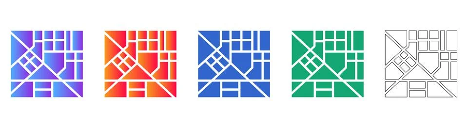 Complex Grid Structure Icons for Web Design Illustrazione stock