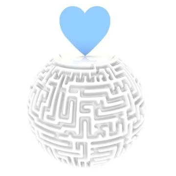 Complex heart maze Stock Illustration
