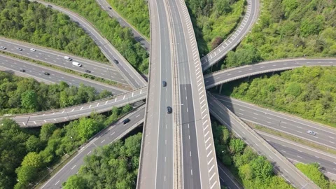 Complex Highway Interchange Aerial View at Daytime Video stock 336953723