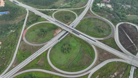 Complex Highway Interchange at Rawang, Malaysia 001 Stockbeeldmateriaal 329474246