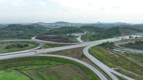 Complex Highway Interchange at Rawang, Malaysia 006 Vídeos de archivo 329474409