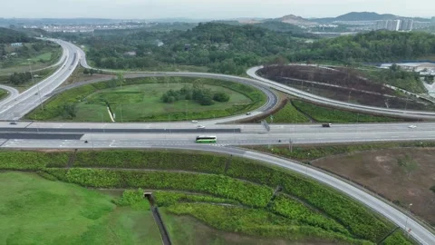 Complex Highway Interchange at Rawang, Malaysia 007 動画素材 329474871