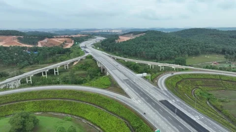 Complex Highway Interchange at Rawang, Malaysia 010 Vídeos de archivo 329474878