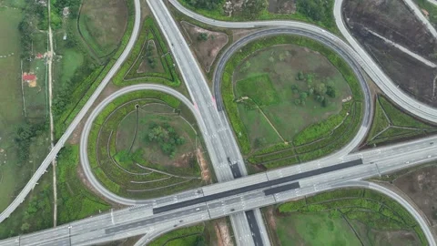 Complex Highway Interchange at Rawang Malaysia from Above 動画素材 329475543