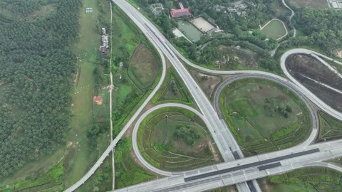 Complex Highway Interchange at Rawang, Malaysia 019 Vídeos de archivo 329475648