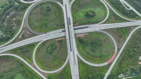 Complex Highway Interchange at Rawang Malaysia 018 Aerial View Vídeos de archivo 329475653
