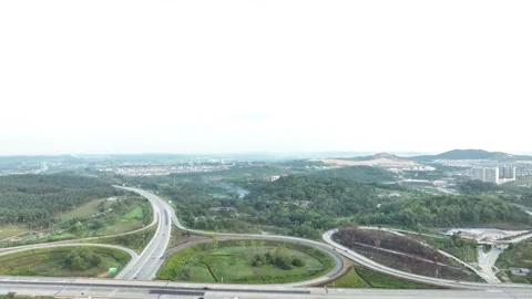 Complex Highway Interchange at Rawang, Malaysia 025 Aerial View Stockbeeldmateriaal 329475721