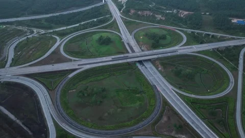 Complex Highway Interchange at Rawang, Malaysia 031 库存影片 329475778