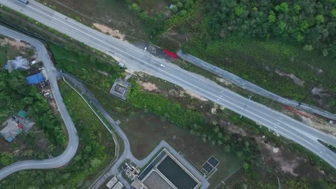 Complex Highway Interchange at Rawang, Malaysia Aerial View Stockbeeldmateriaal 329475867