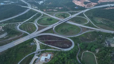 Complex Highway Interchange at Rawang, Malaysia 036 Vídeos de archivo 329475889
