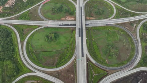 Complex Highway Interchange at Rawang Malaysia 041 Aerial View Vídeo Stock 329476188