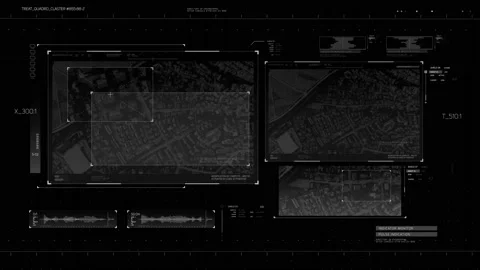 Complex Hud Display with high technology indicators ans sensors Stock Footage 142961352