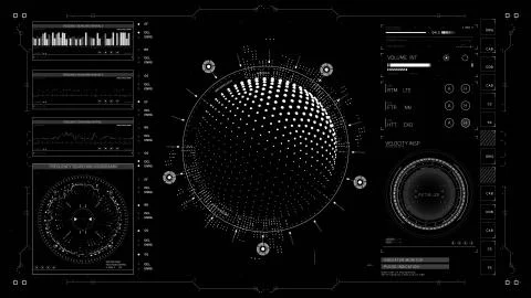 Complex Hud Display with high technology indicators ans sensors イラスト素材