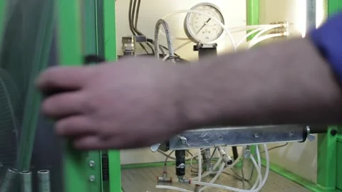 Complex hydraulic equipment Stock Footage 145594648