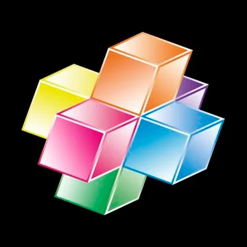 Complex hypercubes - Abstract geometrical background Illustrazione stock