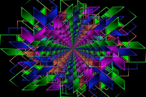 Complex hypercubes - Abstract geometrical background Illustrazione stock