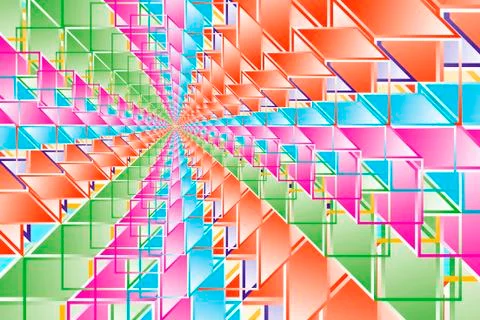 Complex hypercubes - Abstract geometrical background Illustrazione stock