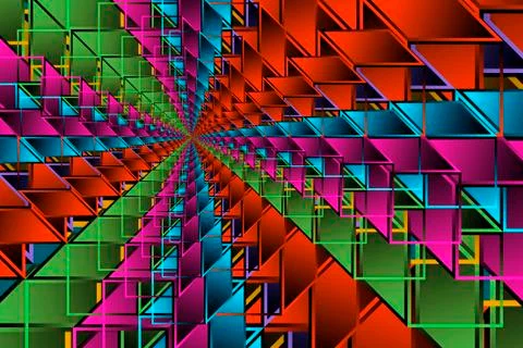 Complex hypercubes - Abstract geometrical background Illustrazione stock