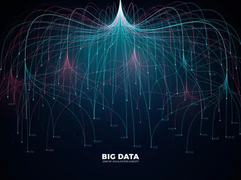 Complex information big data visualization. Abstract futuristic energy Stock Illustration