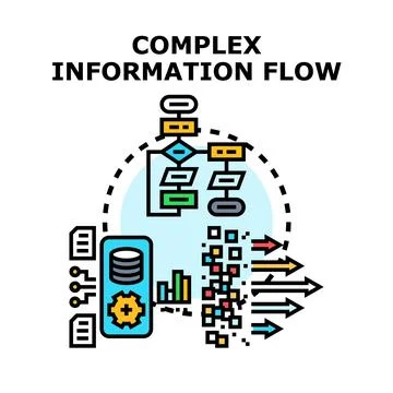 Complex information flow processing big data information analytics 스톡 일러스트
