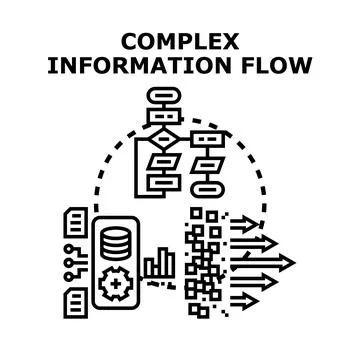 Complex information flow processing big data information analytics Stock Illustration