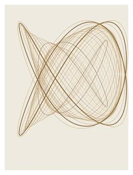 Complex intersecting golden lines creating curved geometric wireframe net p.. 스톡 일러스트