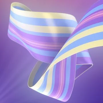 A complex intertwining of a striped ribbon in blue and yellow tones 스톡 일러스트