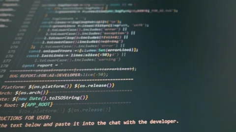 Complex JavaScript Source Code Scrolling On Dark Computer Screen Stock Footage 328654626