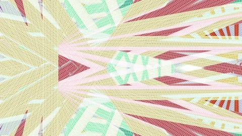 Complex kaleidoscopic pattern with beige red and teal textures Stock Illustration