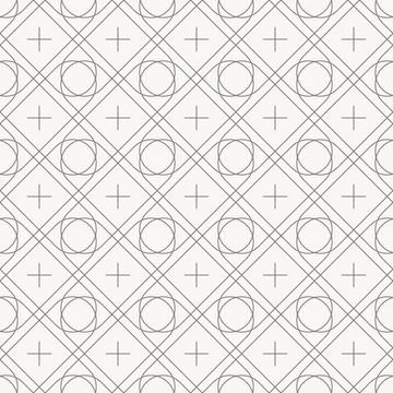 Complex lattice circle cross pattern, seamless pattern in line design. circle Stock Illustration