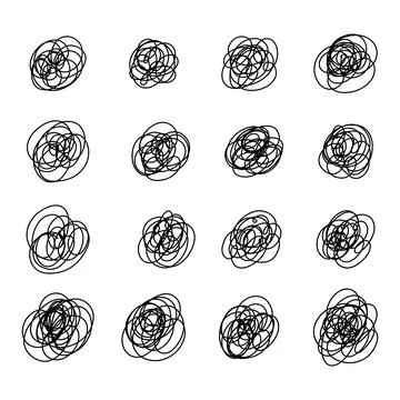 Complex line. Complicated way. Messy ball concept. Loading idea vector process. Stock Illustration