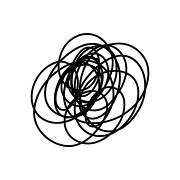 Complex line. Complicated way. Messy ball concept. Loading idea vector process. Stock Illustration