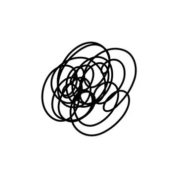 Complex line. Complicated way. Messy ball concept. Loading idea vector process. Stock Illustration