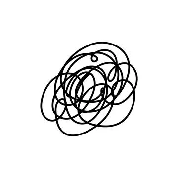 Complex line. Complicated way. Messy ball concept. Loading idea vector process. Stock Illustration