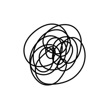 Complex line. Complicated way. Messy ball concept. Loading idea vector process. Stock Illustration