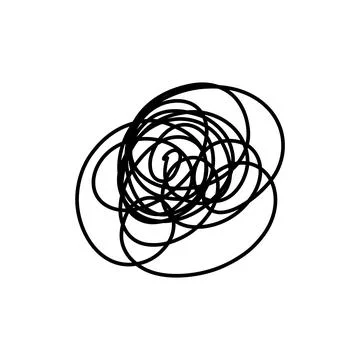 Complex line. Complicated way. Messy ball concept. Loading idea vector process. Stock Illustration