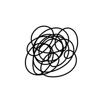 Complex line. Complicated way. Messy ball concept. Loading idea vector process. Stock Illustration