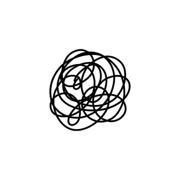 Complex line. Complicated way. Messy ball concept. Loading idea vector process. Stock Illustration