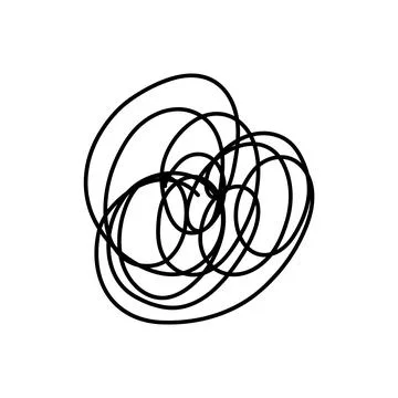 Complex line. Complicated way. Messy ball concept. Loading idea process. Illustration