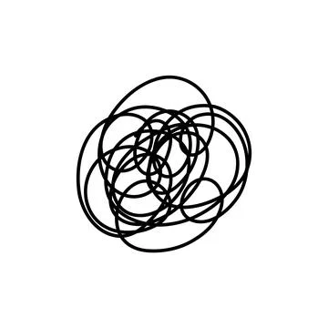 Complex line. Complicated way. Messy ball concept. Loading idea process. Illustration