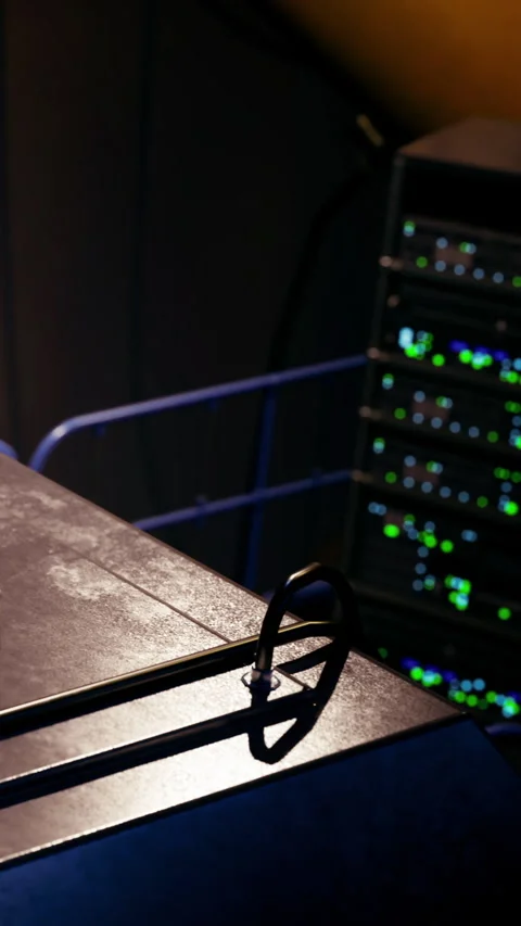 Complex links in a high tech data center with innovative tech Stock Footage 341394865