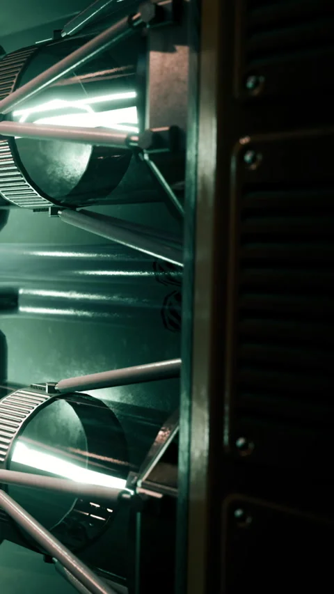 Complex machinery inside factory showing industrial process in action Stock Footage 341054096
